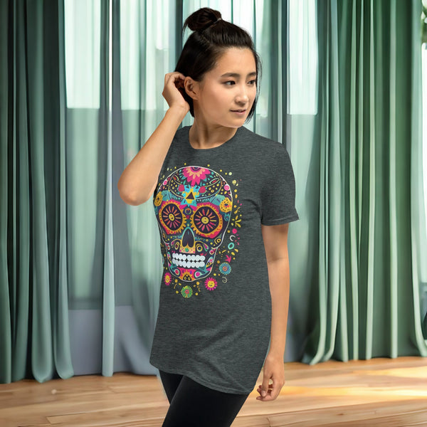 Dia de los Muertos T-shirt from Dia de los Muertos collection symbolizing life, death and rebirth